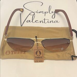 Treez Brown Aviator Sunglasses